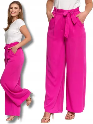Produktbild von Moraj Elegante Damenhose Palazzo High Waist glatt luftig – Bordeaux, Größe XL