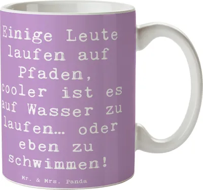 Produktbild von Mr. & Mrs. Panda Tasse Spruch Schwimmen Pfade - Lavendeltraum - Geschenk, Wasser, Schwimmtechnik, Brustschwimmen, Pott, Becher, Teamsport, Sport, Sportler, Kaffeetasse