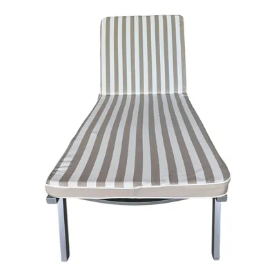 Produktbild von Sansibar Gartenliege-Auflage Garden Dream 190x60 cm, wendbar, UV-beständig & schnelltrocknend Outdoor-Liegenauflage Taupe gestreift/Taupe