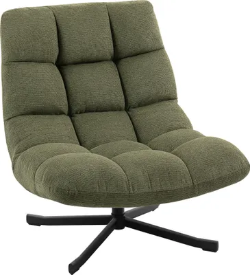 Produktbild von HOMCOM Sessel Drehbar Loungesessel mit Breiter Sitzfläche Chenille-Optik Grün