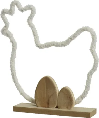 Produktbild von Deko Aufsteller Huhn 27x32cm natur braun / weiß