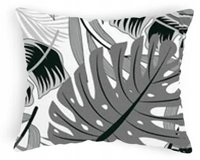 Produktbild von Designpremium Kissenbezug Baumwolle 40x60 cm Graue Blätter