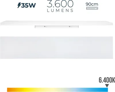 Image de Réglette Led 35w Lumière Froide éclairage Puissant 6400k, 3600lm - Edm