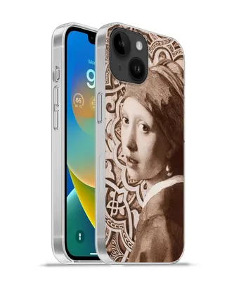 Produktbild von MuchoWow® Handyhülle Schutzhülle Hülle für Apple iPhone 14 - Softcase Das Mädchen mit dem Perlenohrring - Vermeer - Schnittmuster Silikon Softcase Handy Hülle - Mobiltelefonhülle