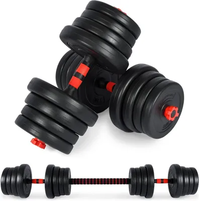 Zdjęcie produktu dla Zestaw hantli - sprzęt do fitnessu - trening siłowy - system 2 w 1 - 20 kg - wielofunkcyjny