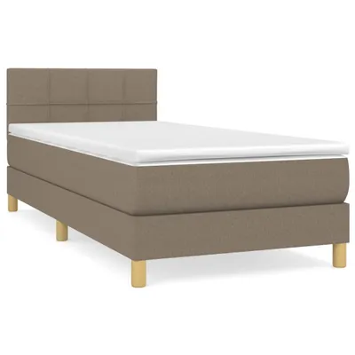 Produktbild von vidaXL Boxspringbett mit Matratze Taupe 90x200 cm Stoff