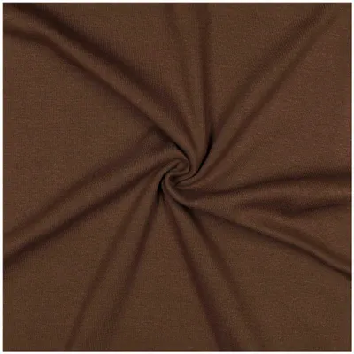 Bio Bündchenstoff Schlauchware 35(70) cm – Jersey Bündchen Meterware 270 g/m² Baumwolle Elasthan Oeko-Tex ab 25 cm braun