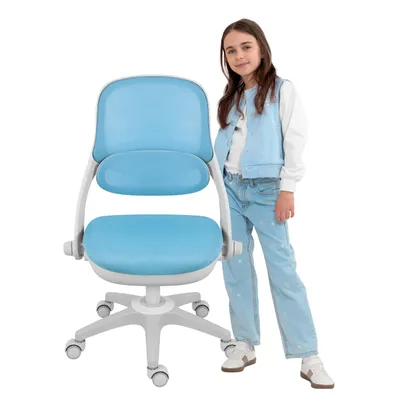 Produktbild von Mark Adler Junior 4.7 Blue | Kinder Schreibtischstuhl Ergonomischer Kinderdrehstuhl | Fußablage | Blau