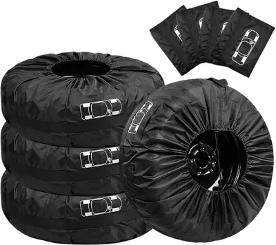 Image de Ensemble de protections pour pneus de voiture, résistantes aux intempéries, de 19 à 23 pouces, lot de 4