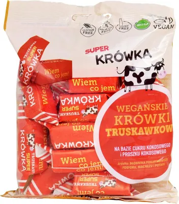 KRÓWKI TRUSKAWKOWE BEZMLECZNE BEZGLUTENOWE BIO 150 g - ME GUSTO (SUPER KRÓWKA)