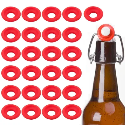 25 rote Silikon-Dichtungen für Grolsch Flaschen