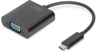 Produktbild von DIGITUS Adapter USB3.0/C -> VGA 19.5cm schwarz