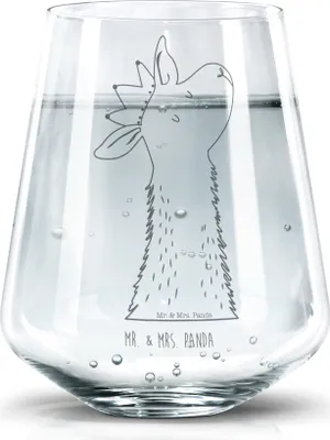 Produktbild von Mr. & Mrs. Panda Glas Lamakopf König - Transparent - Geschenk, Trinkglas, Lama, Wasserglas, Tumbler, Vorgesetzter, Becherglas, Mama, Papa, Freundin, Wasserbecher, Königin