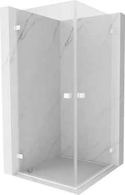 Obrázok produktu pre Mexen Lunar-B Duo otočný sprchový kút 100 x 100 cm, transparentný, biely - 832-100L-100P-20-00