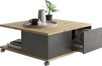 Obrázek produktu pro Couchtisch >TWIN 1< in Matera-Artisan Eiche - 70x36x70cm (BxHxT)