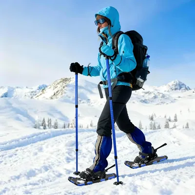 Produktbild von PUEAZU 3 in 1 Schneeschuhe mit Wanderstöcken Blau und Schwarz - Schneeschuhe &28177