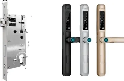 Image de Serrure de porte intelligente, accès biométrique, connectivité Wi-Fi, 3592, noir