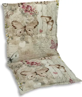 Produktbild von GO-DE Textil, Sesselauflage nieder, Schmetterling beige, 19228-02