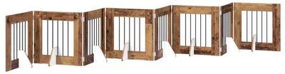 Immagine prodotto di vidaXL Cancello pieghevole per cani con montanti (8 pezzi), legno di recupero, 60 cm