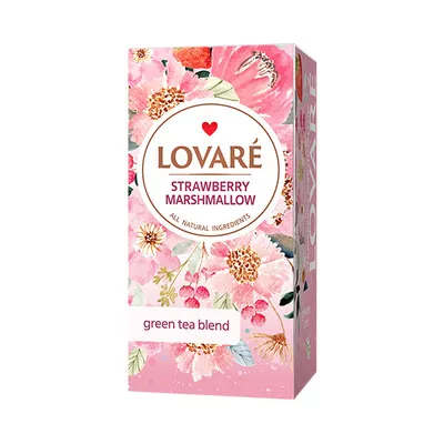 Image de LOVARÉ Guimauve à la fraise 36g (24 sachets, thé vert)
