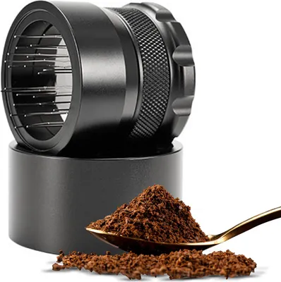 Obrázek produktu pro 53 mm nastavitelný nástroj WDT, 22 jehel, nástroj na vyrovnávání rozdělovače kávy, ozubené kolo jehlového výstružníku, příslušenství pro kávovary, nástroj na rozdělování s čisticím kartáčem na základně