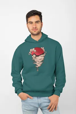 Produktbild von D&B Uni Hoodie MO00041 Pokemon Dunkles Türkis-Größe L