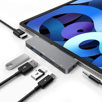 Zdjęcie produktu dla Hub USB-C 6 w 1 do iPada 13 cali z adapterem 4K HDMI i stacją dokującą