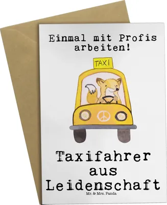Produktbild von Mr. & Mrs. Panda babykarte Taxifahrer Leidenschaft - Weiß - Geschenk, dankeskarten, einladungskarten, weihnachtskarten, Klappkarte, osterkarte, hochzeitskarten