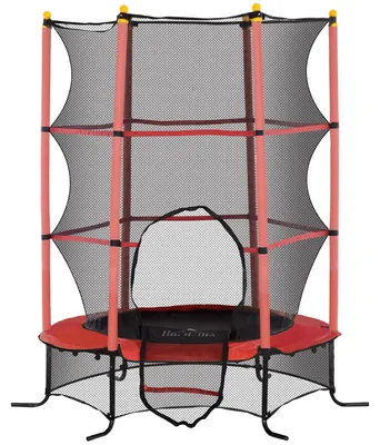 Obrázok produktu pre Detská trampolína HOMCOM Ø 163 cm, trampolína pre deti od 3 do 10 rokov, červená