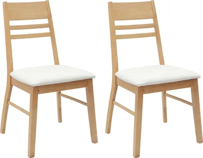 Zdjęcie produktu dla vidaXL Krzesła do jadalni 2 szt. naturalne 43 x 54 x 89 cm Lite drewno kauczukowe
