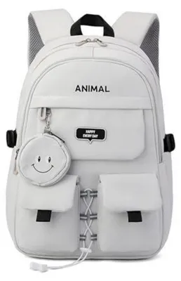 Productafbeelding van Rugzak voor school, rugzak voor tieners, rugzak voor college, dagrugzak voor dames, daypack, laptoprugzak, lichtgrijs
