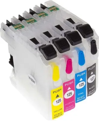 Produktbild von vhbw 4er-Pack Refill Tintenpatrone Leer Mehrfarbig kompatibel mit Brother DCP-J4110W, DCP-J4110DW, MFC-J4310DW Drucker, CISS - mit Chip (Kompatibel)