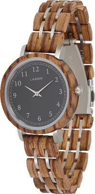 Produktbild von LAiMER Damen Uhr 0089 Elly Zebranoholz Edelstahl