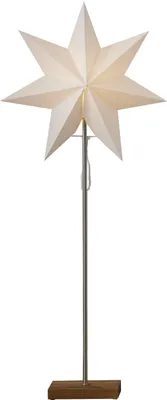 Produktbild von Papierstern Tott, stehend 7-zackig, 80cm inkl. E14 Fassung weiß/braun