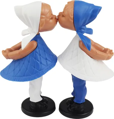Produktbild von Magnetische Kusspuppen Maritim blau weiß küssendes Paar Mädchen Mädchen Retro-Klassiker