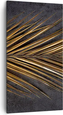 Produktbild von Bild auf Leinwand - Leinwandbild - Einteilig - Blatt golden schwarz - 45x80cm - Wand Bild - Wanddeko - Wandbilder - Leinwanddruck - Bilder - Wanddekoration - Leinwand bilder - Wandbild - PA45x80-5091