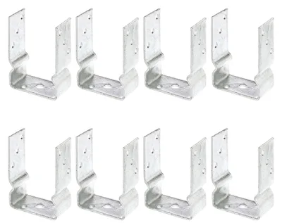Zdjęcie produktu dla Alberts 8 x wsporniki słupków U, 101x150 mm, ocynkowane ogniowo, do przykręcenia, głębokość 60 mm