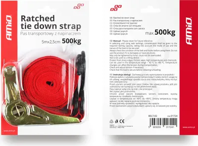 Obrázek produktu pro AMiO ráčnový popruh 500kg 25mm 5m BELT-02