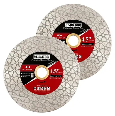 Immagine prodotto di Disco diamantato da taglio, diametro 115 mm, confezione da 2, per piastrelle, Vetroceramica, marmo e materiali compositi