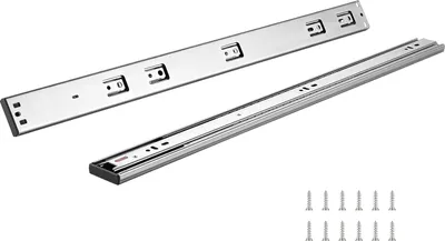 Produktbild von SucceBuy 10 Paar 609.6 mm Schubladenschienen, seitlich montierte Schienen, robuste Stahlschiene mit Vollauszug, sanft schließende, geräuschlose Führungsschienen, Tragkraft 100 lbs
