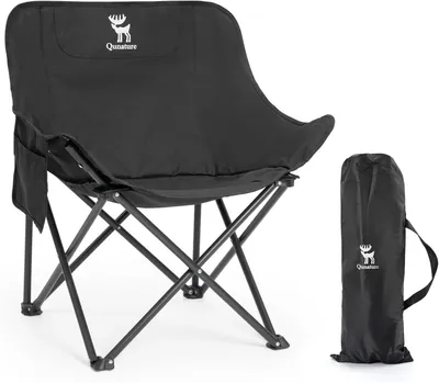 Produktbild von Campingstuhl faltbar, mit Seitentasche, bis 120 kg, 2 kg, für Camping, schwarz