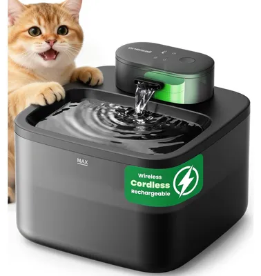 Image de Fontaine à eau sans fil pour chat - 2,2 l - Pompe silencieuse - Filtre 5 étapes - Rechargeable