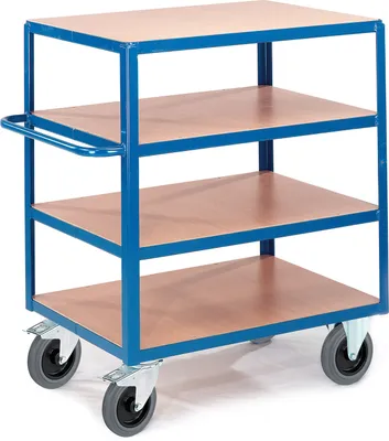 Produktbild von Rollcart Schwerer Tischwagen mit 4 Ladeflächen im Buchendekor 1200x800mm