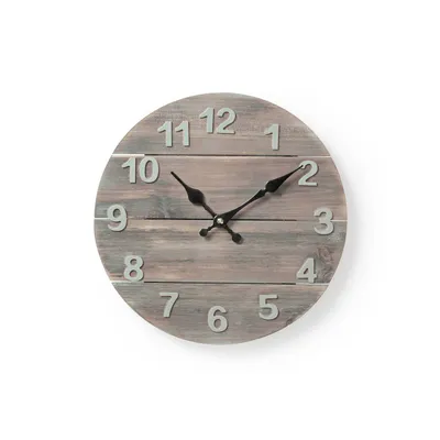 Produktbild von Nedis Wanduhr aus echtem Holz 30 cm rund