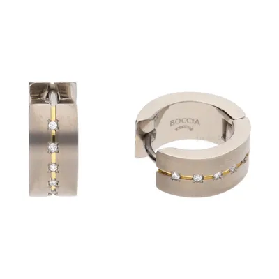 Produktbild von Boccia Damen Creolen aus Titan mit Brillanten in bicolor - 0503-11