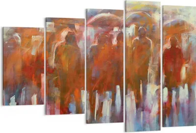 Produktbild von Bild auf Leinwand - Leinwandbild - 5 Teile - Regenschirme Menschen Handwerk - 150x100cm - Wand Bild - Wanddeko - Wandbilder - Leinwanddruck - Bilder - Wanddekoration - Leinwand bilder - EG150x100-4260