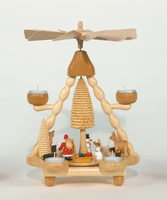 Produktbild von Teelichtpyramide Ruprecht mit Schneemann Höhe= 36cm NEU
