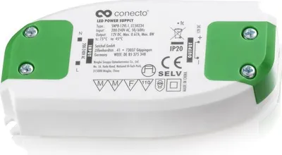 Produktbild von conecto LED Netzteil Transformator - 12 Volt LED-Trafo für LED Leuchtmittel und Lampen 8 Watt