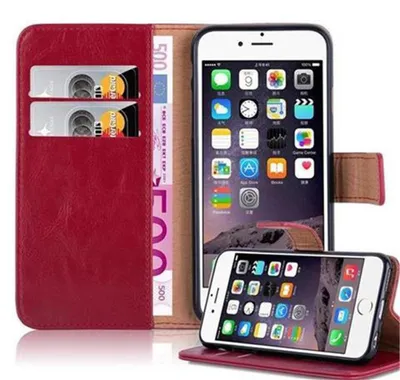 Immagine prodotto di Cadorabo Custodia per Apple iPhone 6 / 6S Custodia protettiva in rosso Custodia per cellulare Custodia a libro Custodia