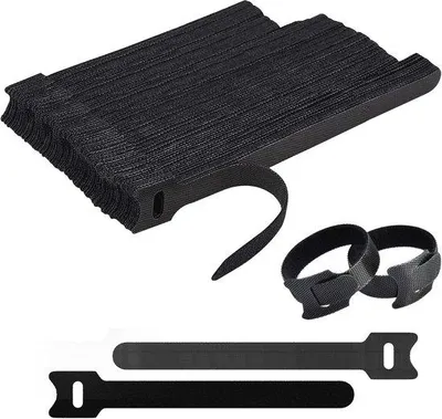 Produktbild von Kabelbinder Klettband - 100 Stück - Wiederverwendbar in 3 Längen